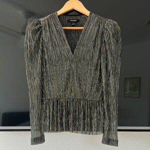 Sabina Musayev Metallic Pleated Blouse